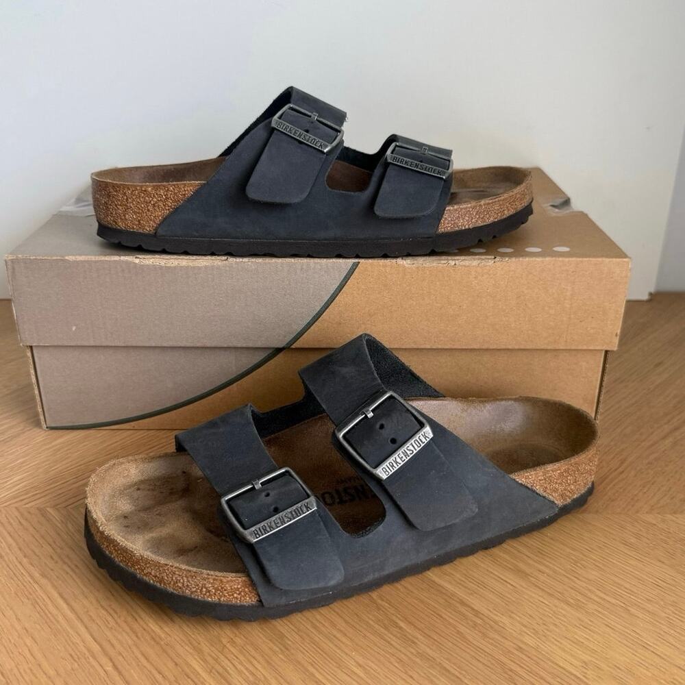 Birkenstock Arizona ‘Slate Grey’ Unisex Slides- SZ Men 5- Women 7